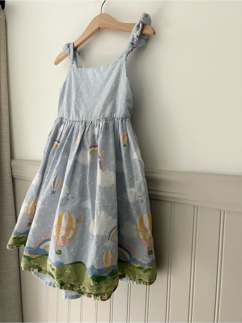 Cynthia Rowley 5T Light Blue Hot Air Balloon & Rainbow Cotton Dress